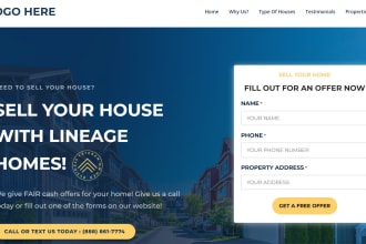 design your real estate investor and lead generation website