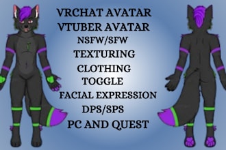create custom vrchat avatar 3d model furry avatar vrchat model for pc and quest