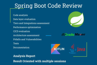review your spring boot application code quality to report audit issues to guide