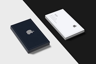 make sleek business card design with qr code and stationery