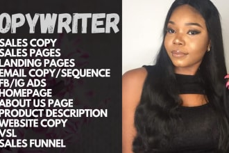 be expert copywriter for sales page, landing page, email copy, social media copy
