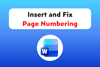 format, insert, edit, create, fix page numbering in microsoft ms word document