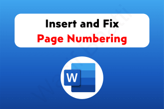 insert and fix page numbering in microsoft ms word document