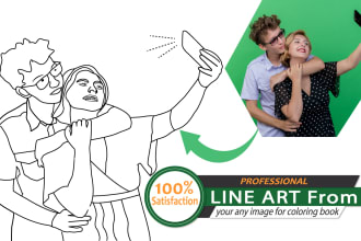 line art creation from your images for coloring book
