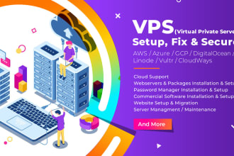 setup, fix AWS, digital ocean, linode and any vps
