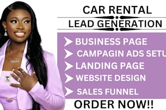 car rental leads generation car dealership car rental landing page car rental