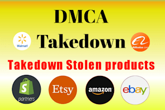 takedown infringing listing on shopify,etsy,ebay and amazon under dmca