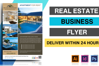 do real estate flyer or postcard design, any business flyer within 24 hours