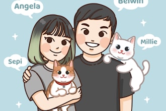 do family cute illustration