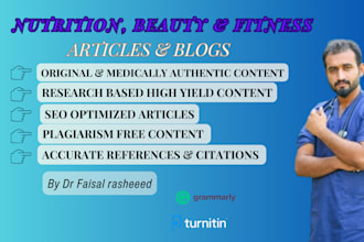 write nutrition, beauty and fitness articles and blogs