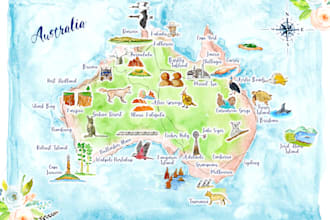 design elegant hand painted watercolor maps for events