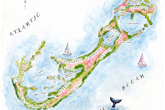 design hand painted watercolor maps for wedding events