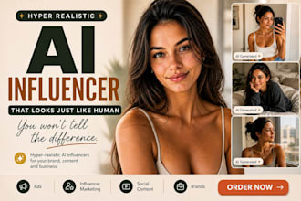 do hyper realistic ai influencer model for insta, fanvue,  ai model, lora train
