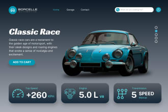 design car detailing car rental car wash car dealership landing page and website