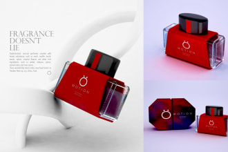 design modern 3d bottles, labels, boxes, and posters for your perfume