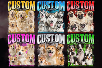 design a bootleg vintage custom pet portrait for your tee