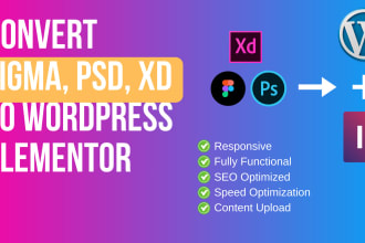 convert figma to wordpress PSD to wordpress figma to elementor