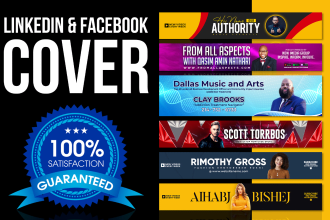 design stunning linkedin banners and facebook covers within  8hrs