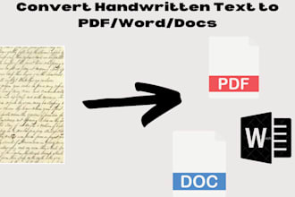 convert handwritten text into pdf or docs