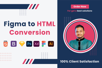 convert figma to html, PSD to HTML, responsive design