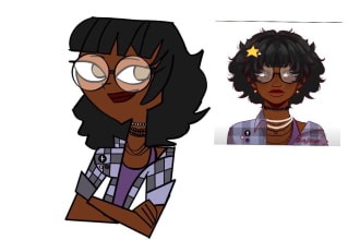 draw your oc or known characters in a total drama art style