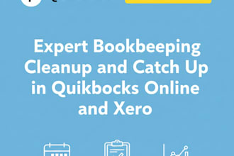 do expert bookkeeping, cleanup, and catch up in wave apps and xero