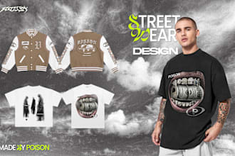 create unique y2k, edgy, artsy, grunge, streetwear designs