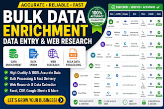 do bulk data enrichment using data entry and web research