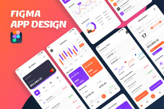 do mobile app ui ux design, website ui design, dashboard, ui ux design in figma