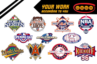 design nba, mlb, world series, all star and parody logo with your brand name