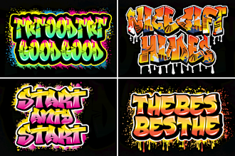 design custom graffiti art, lettering, text and typography logo for your brand