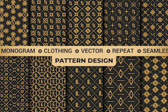 design seamless luxury monogram repeat vector custom clothing pattern design