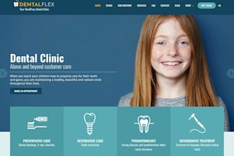 design teeth whitening, dental care, teeth store website and landing page
