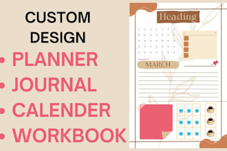 design digital planner,journal,calender and workbook