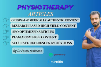 write sports medicine and physiotherapy articles and blogs as a doctor