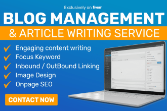 manage blog post with optimized article writing and on page SEO