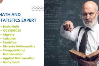 be your math expert, statistics, calculus, discreet math assignment