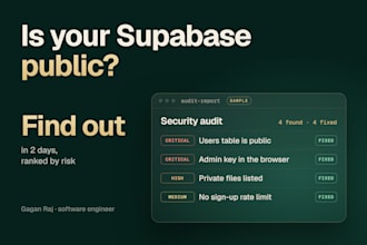 do a supabase security audit of your lovable, bolt or vibe coded app