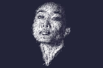 draw scribble sketch illustration on dark background