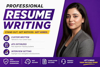 write professional ats resume, cover letter, linkedin in 24 hrs