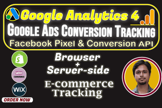 set google ads conversion tracking, ga4 ecommerce tracking, facebook pixel setup
