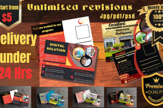 design professional lawn care, cleaning services, postcard,eddm or flyer