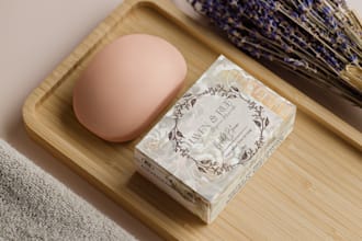 do soap and candle packaging labels or box design