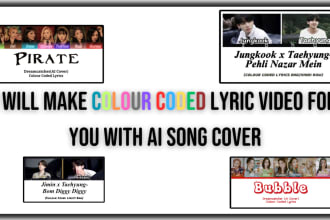 make color coded lyric video for you with ai song cover