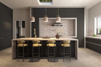 design and render kitchen, pantry, dining in 3ds max