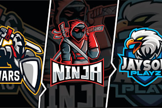 design 3d gaming, twitch, mascot, minimalist or business logo