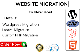 migrate wordpress, laravel, php website
