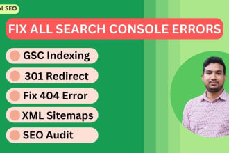 fix all search console errors google index 404 error 5xx redirects