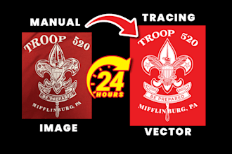 do manual vector tracing of your logo, redraw convert raster image to vector