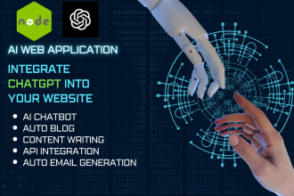 integrate chatgpt openai API in nodejs website for auto blogs and ai chatbot